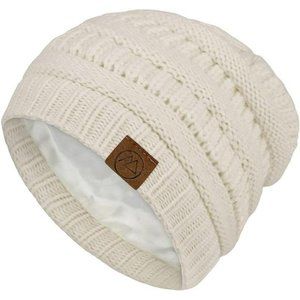 Womens Satin Lined Winter Hat Beanie